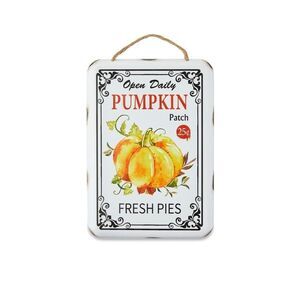 Harvest Orange Pumpkin Patch Decorative Metal Sign